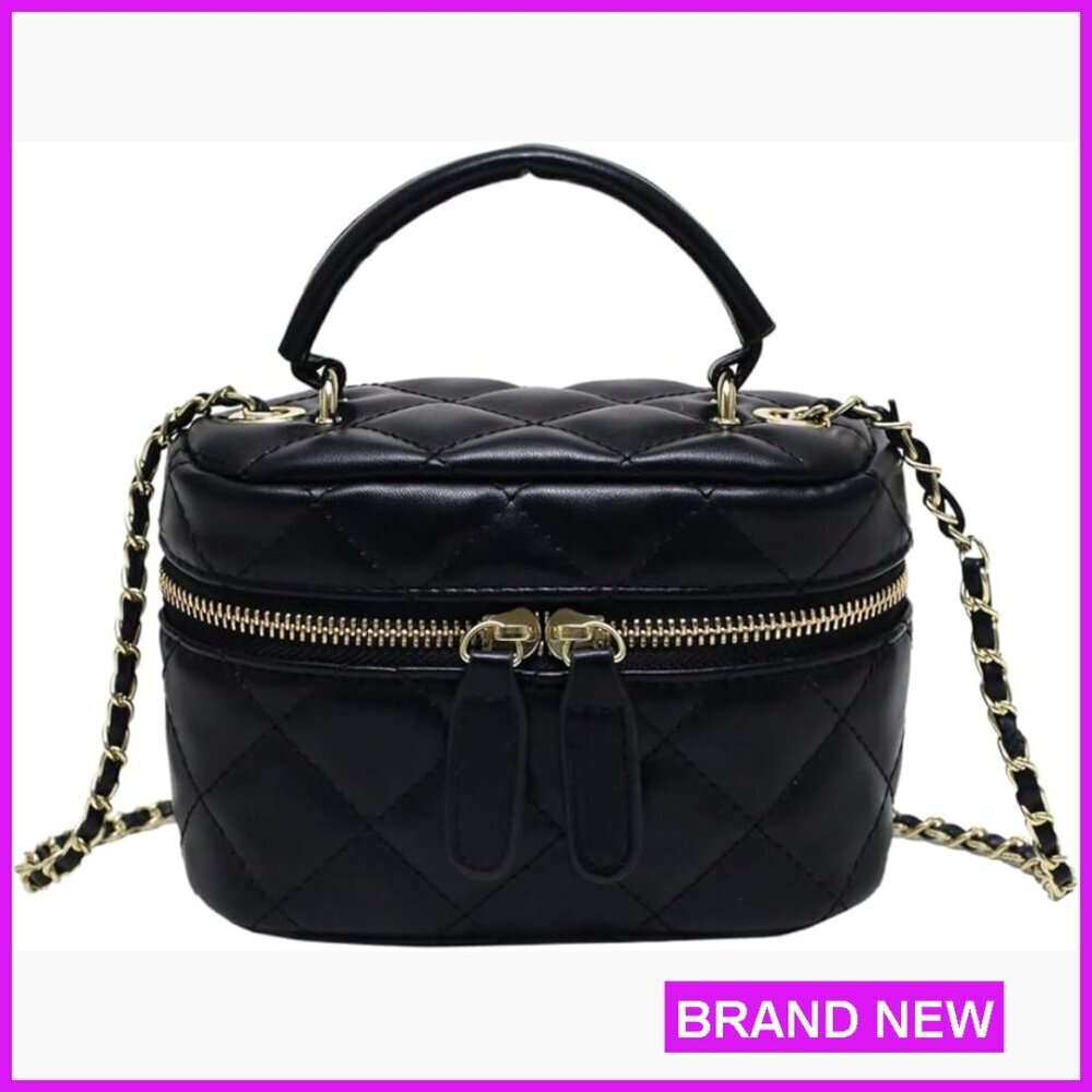 Mini Bucket Satchel Handbag Crocodile Embossed Silver Top Handle Crossbody